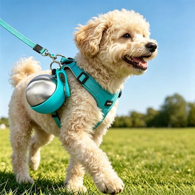NeatPaws Portable Pet Water Bottle with Built-In Bowl for Travel
