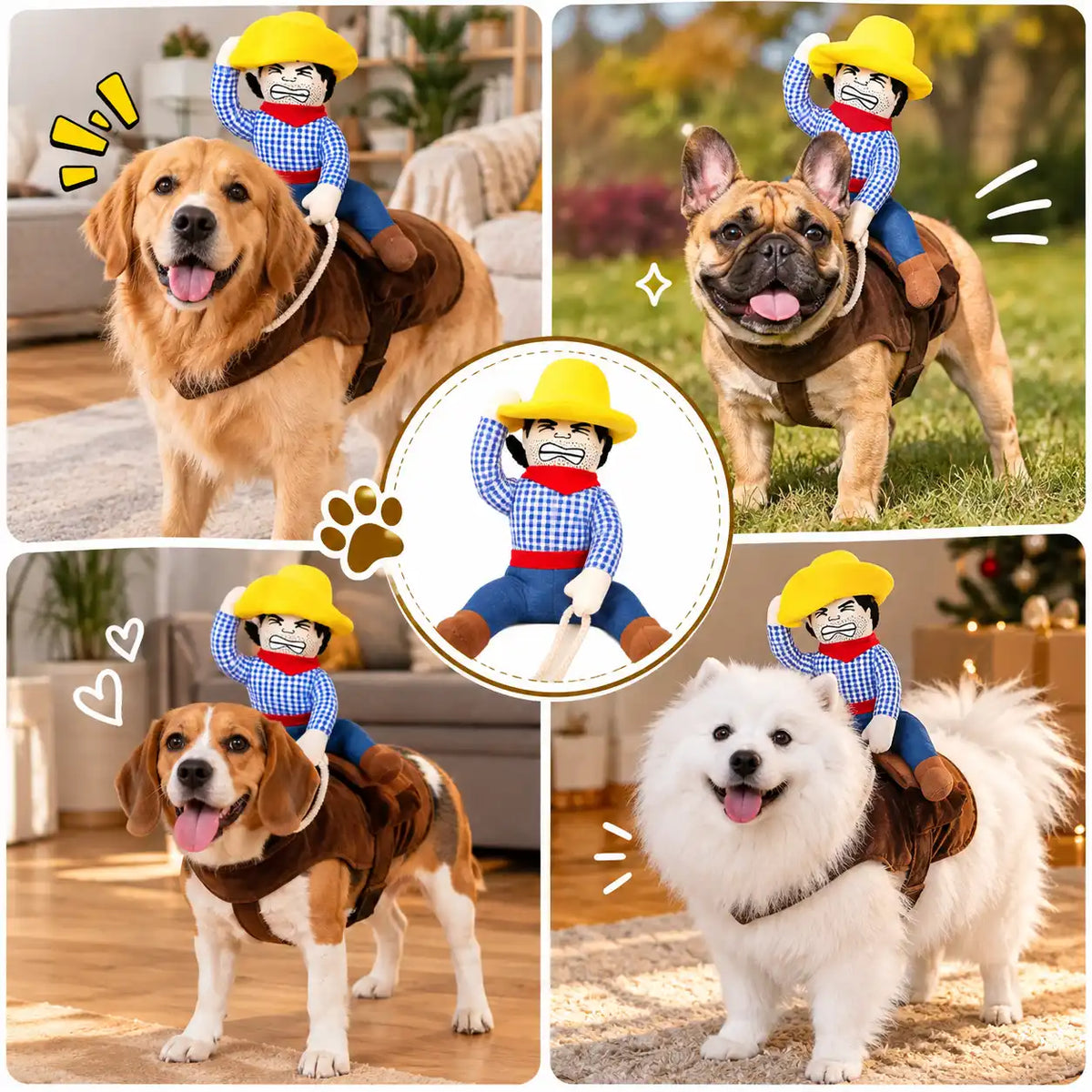 NeatPaws Cowboy Rider Dog Costume