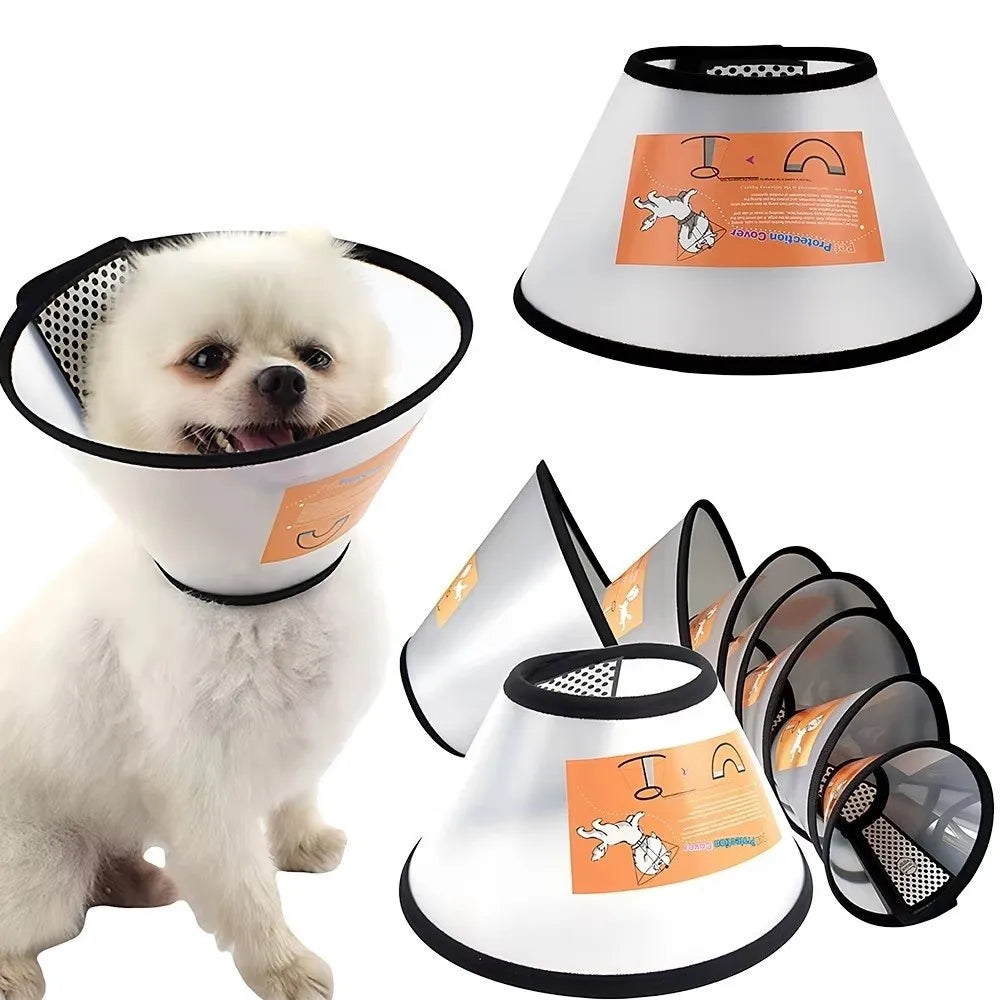 Soft Adjustable Pet Protective Cover Anti-Lick Anti-Bite Recovery Cone Collar Anti-Scratch Beauty Cover Wound Protection