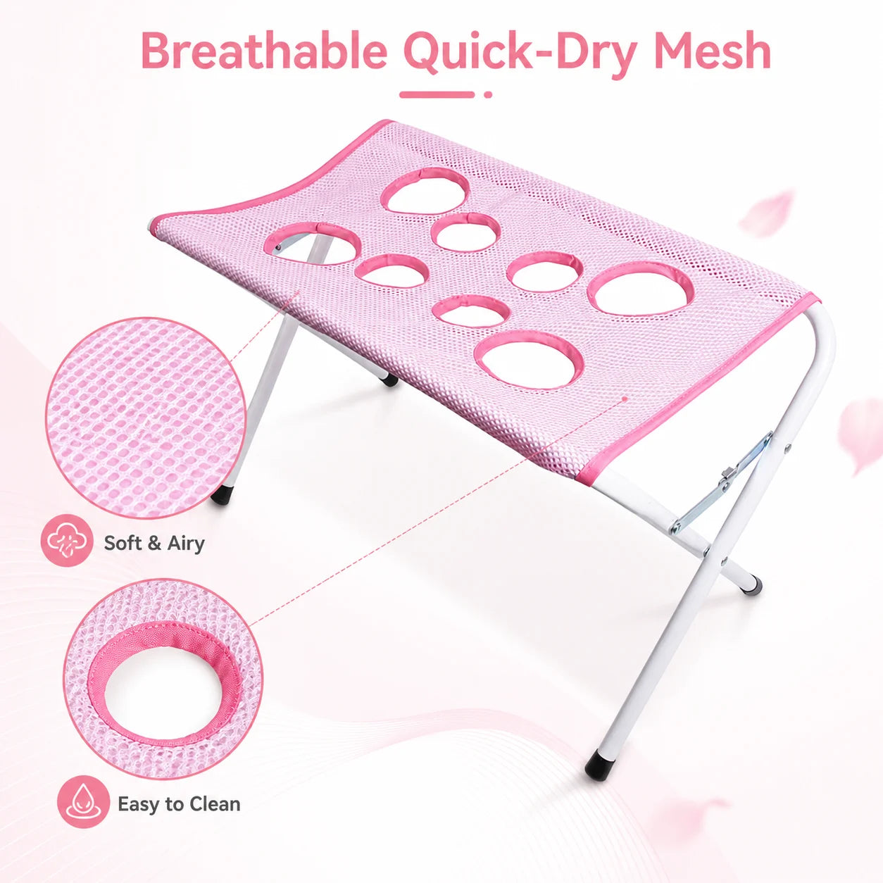 Pet Grooming Hammock Stand Foldable Cat Dog Bathing Rack Quick Dry Mesh Nail Trimming Holder for Small Medium Pets