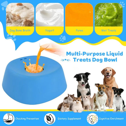 Dog Cat Licking Bowl Pet Licking Toy Slow Food Bowl Non-slip Licking Bowl Lick Toy for Liquid Treats Bone Broth Yogurt