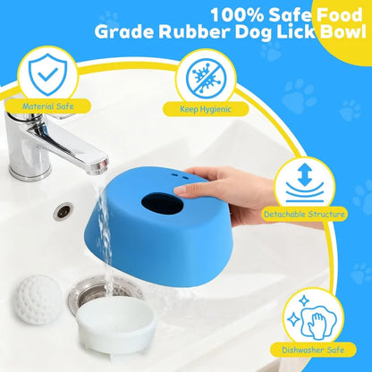 Dog Cat Licking Bowl Pet Licking Toy Slow Food Bowl Non-slip Licking Bowl Lick Toy for Liquid Treats Bone Broth Yogurt