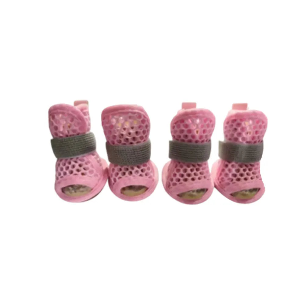 NeatPaws 4-Pack Breathable Mesh Dog Shoes with Non-Slip Sole