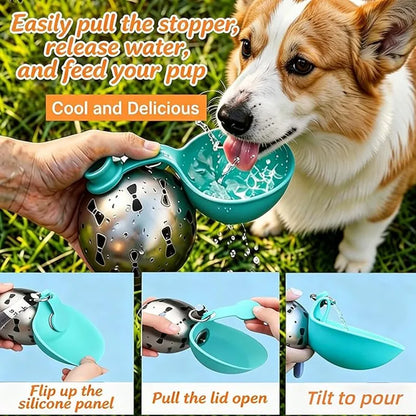 NeatPaws Portable Pet Water Bottle with Built-In Bowl for Travel