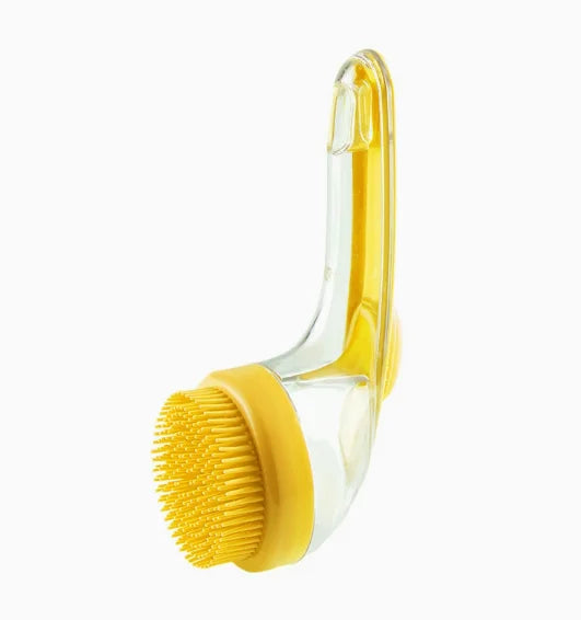 NeatPaws Long Handle Pet Bath Brush & Massage Grooming Tool