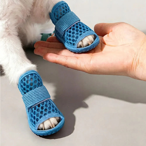 NeatPaws 4-Pack Breathable Mesh Dog Shoes with Non-Slip Sole