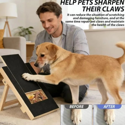 NeatPaws Wooden Dog Nail Scratch Board with Built-In Treat Box