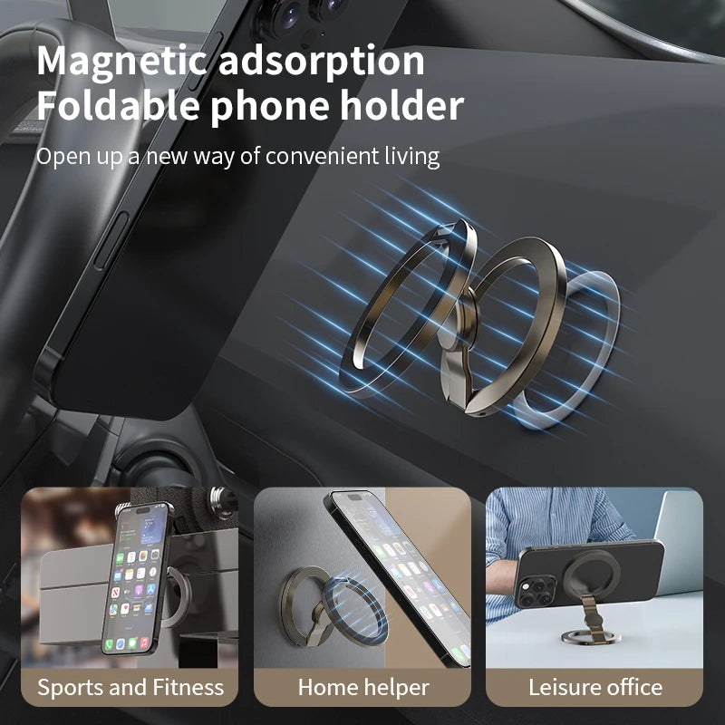 3-in-1 Magnetic MagSafe Phone Grip, Ring Holder & Foldable Stand