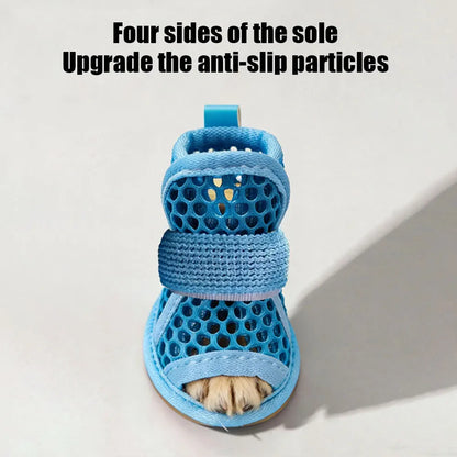 NeatPaws 4-Pack Breathable Mesh Dog Shoes with Non-Slip Sole