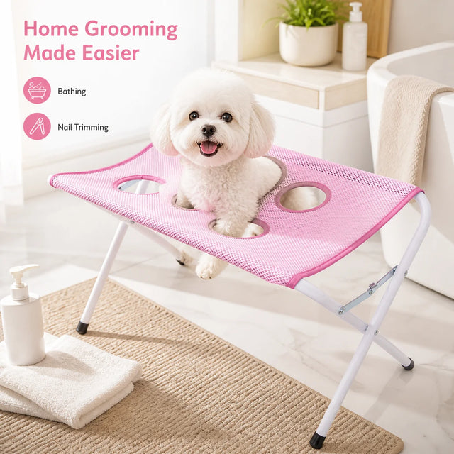 NeatPaws Pet Grooming Hammock Stand for Bathing & Nail Trimming
