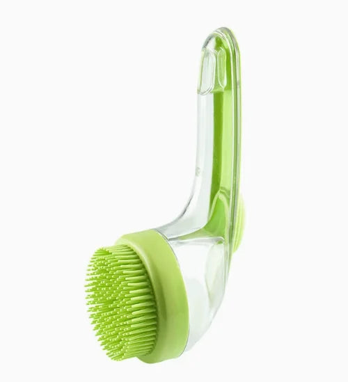 NeatPaws Long Handle Pet Bath Brush & Massage Grooming Tool