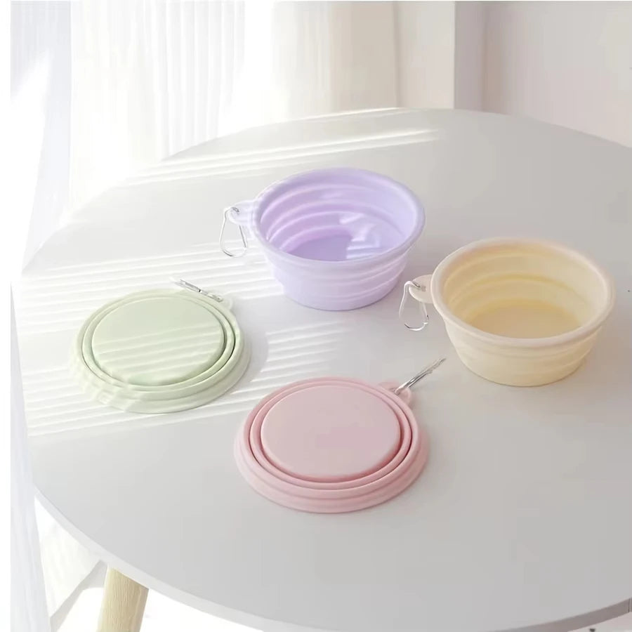 NeatPaws Collapsible Pet Travel Bowl with Hanging Clip
