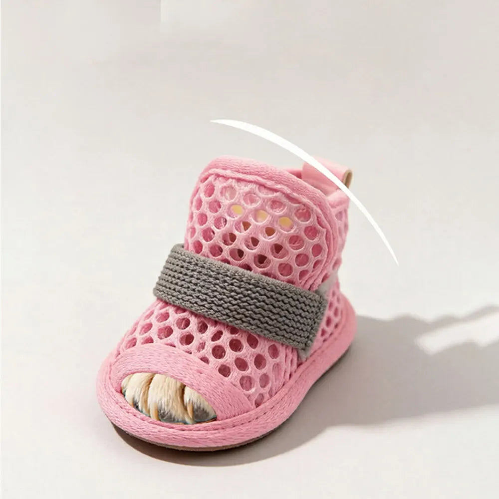 NeatPaws 4-Pack Breathable Mesh Dog Shoes with Non-Slip Sole