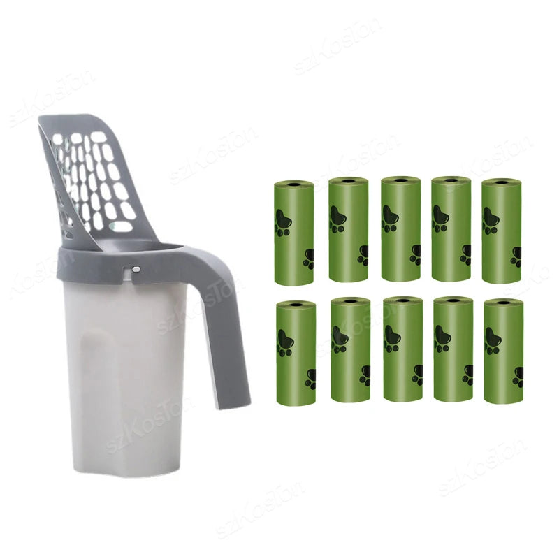 NeatPaws Cat Litter Scoop with Built-In Waste Bag Dispenser