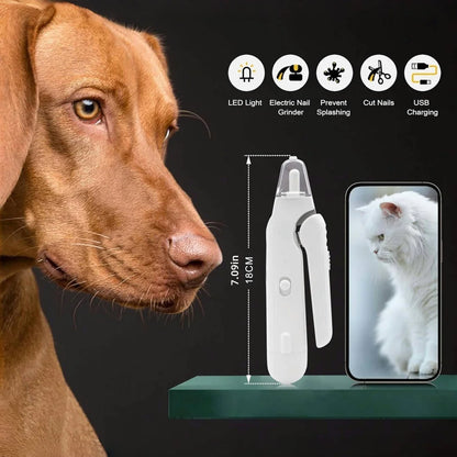 NeatPaws Quiet Pet Nail Grinder with LED Lights for Dogs & Cats