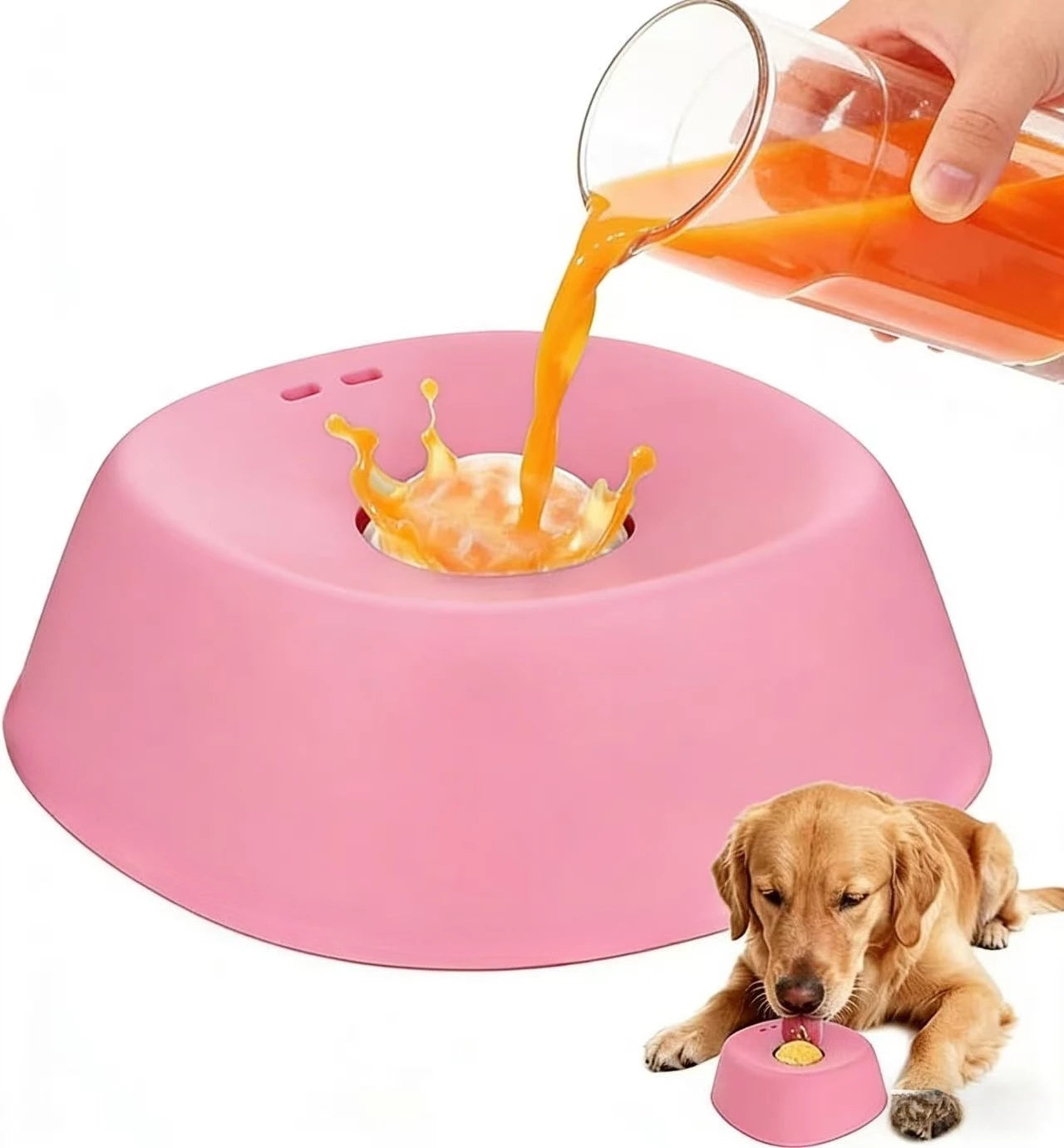 Dog Cat Licking Bowl Pet Licking Toy Slow Food Bowl Non-slip Licking Bowl Lick Toy for Liquid Treats Bone Broth Yogurt