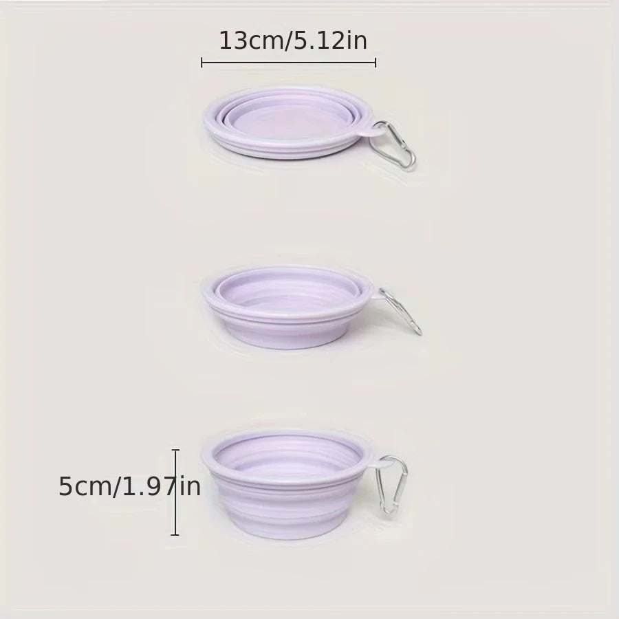 NeatPaws Collapsible Pet Travel Bowl with Hanging Clip