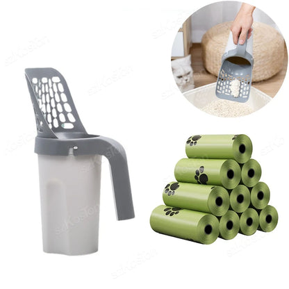 NeatPaws Cat Litter Scoop with Built-In Waste Bag Dispenser