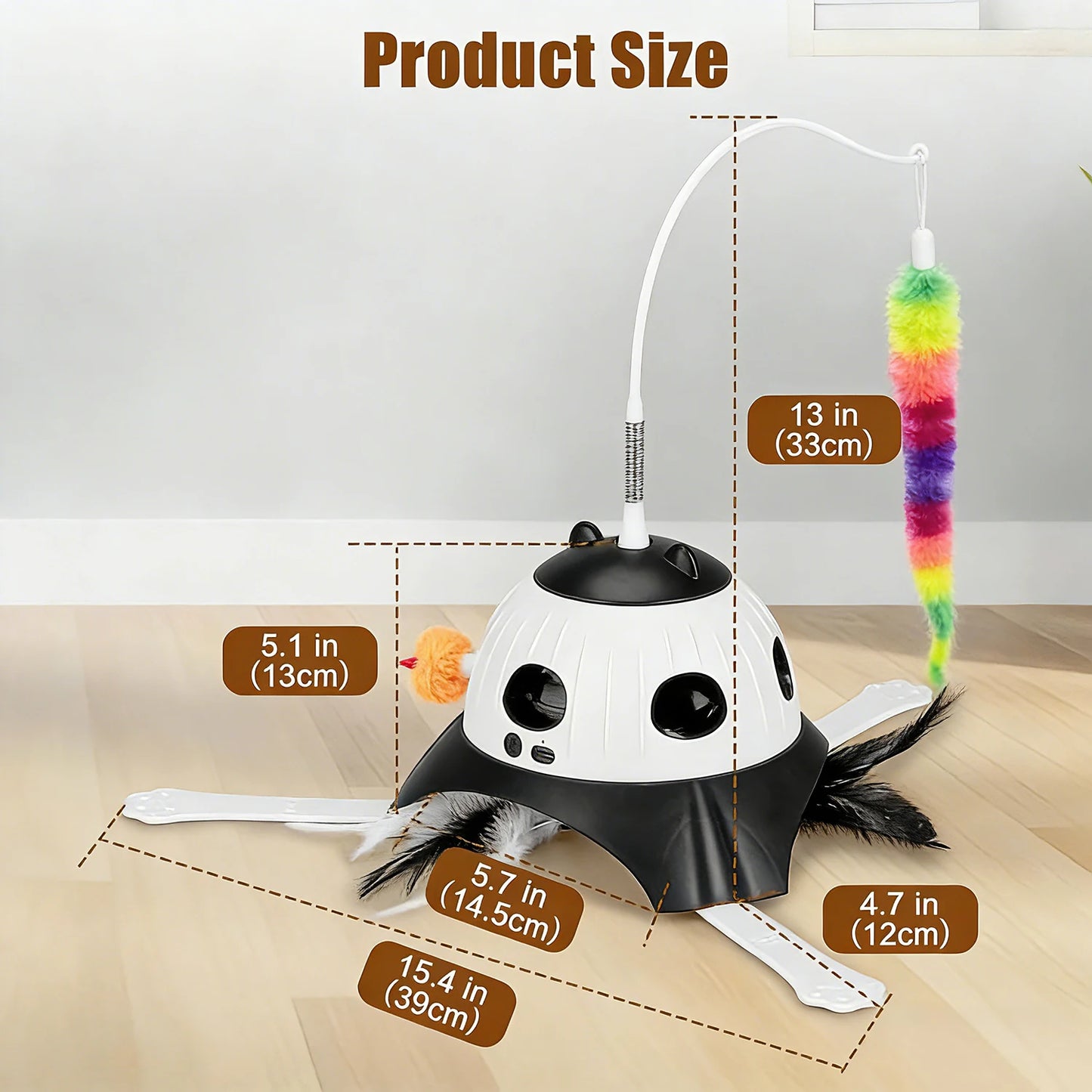 Automatic Cat Toy Interactive Teaser with Whack-A-Mole Electric Rotating Feather Stick for Cats Puzzle Training Pet Supplies