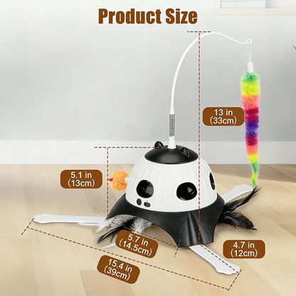 Automatic Cat Toy Interactive Teaser with Whack-A-Mole Electric Rotating Feather Stick for Cats Puzzle Training Pet Supplies