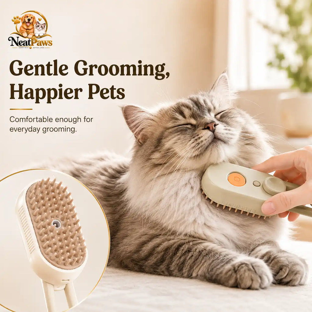 NeatPaws 3-in-1 Steam Pet Grooming Brush & Hair Remover